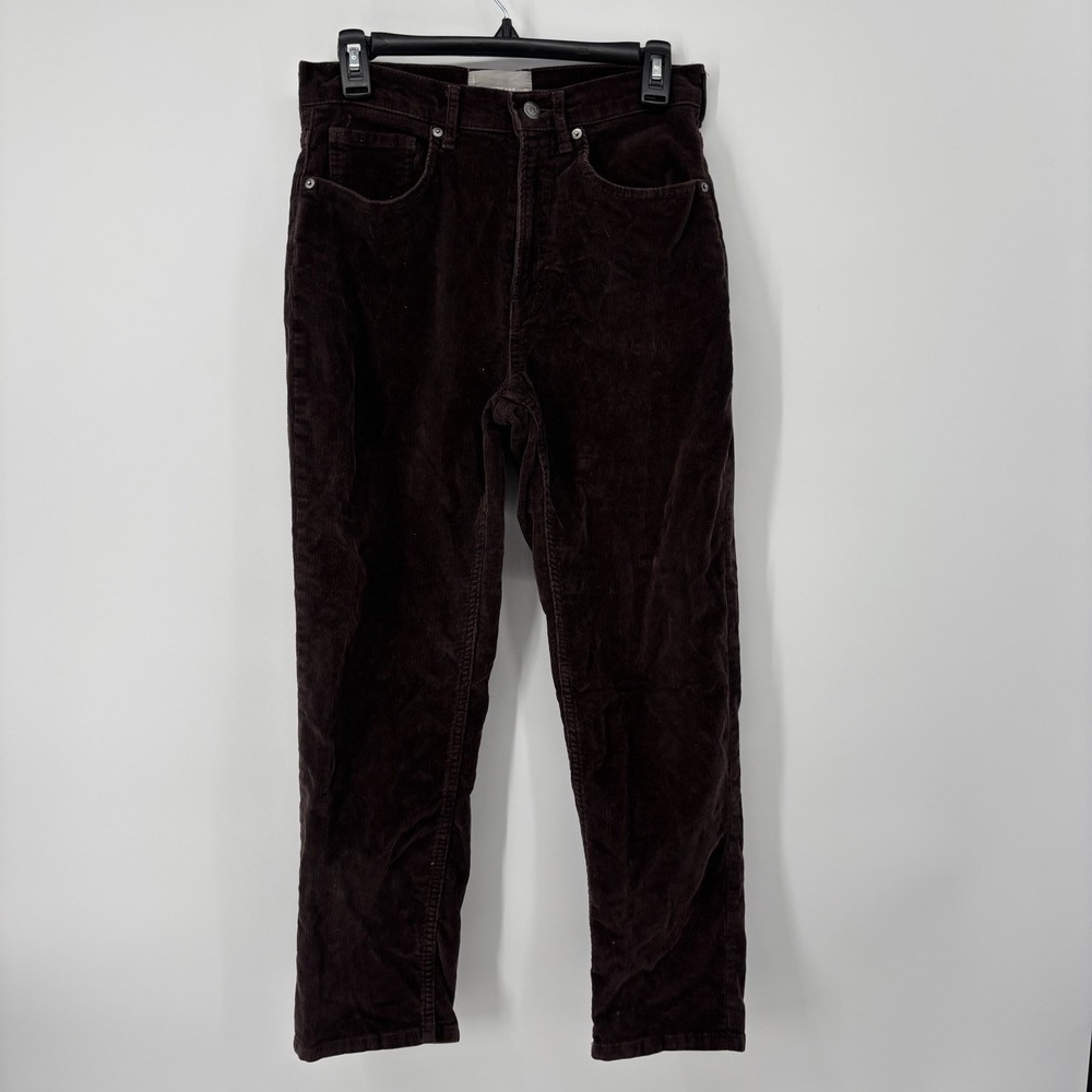 Everlane Brown Straight Leg Pants Corduroy Organic Cotton Women's Size 28
